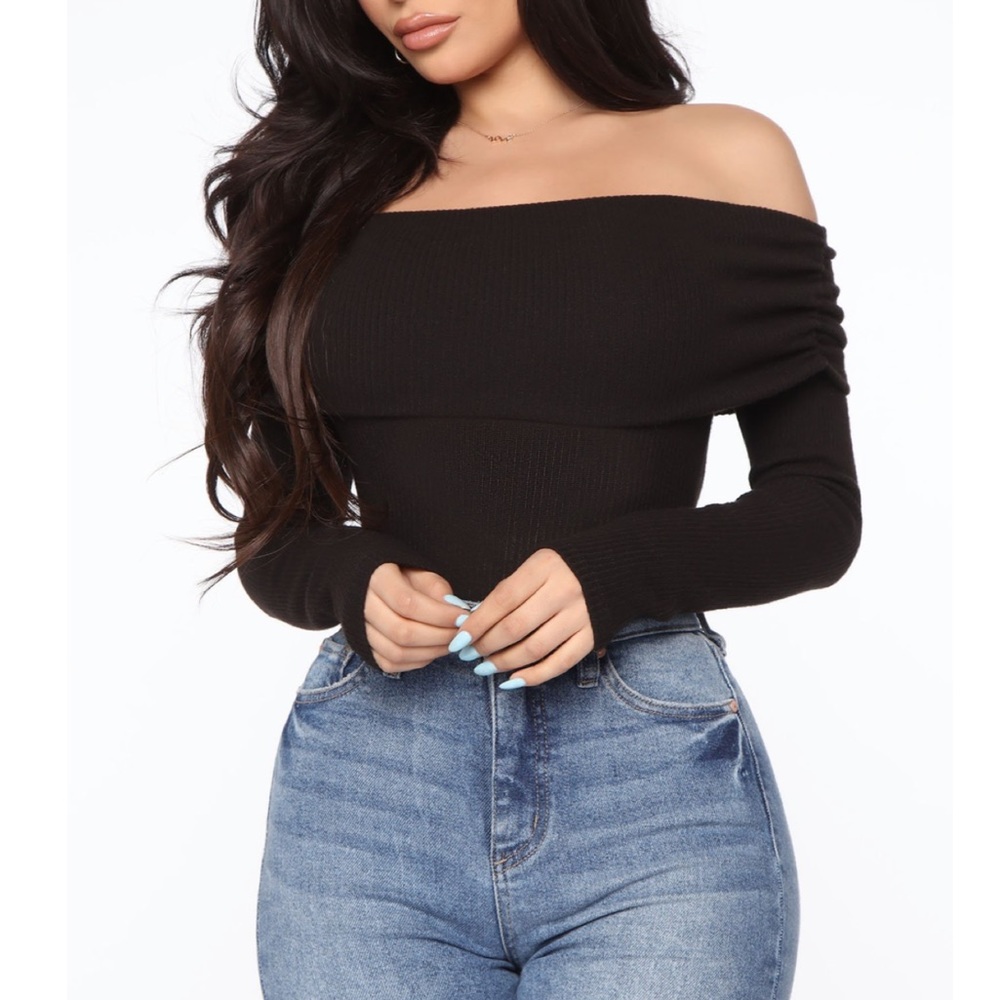 Fashion Nova Off The Shoulder Bodysuit- in…